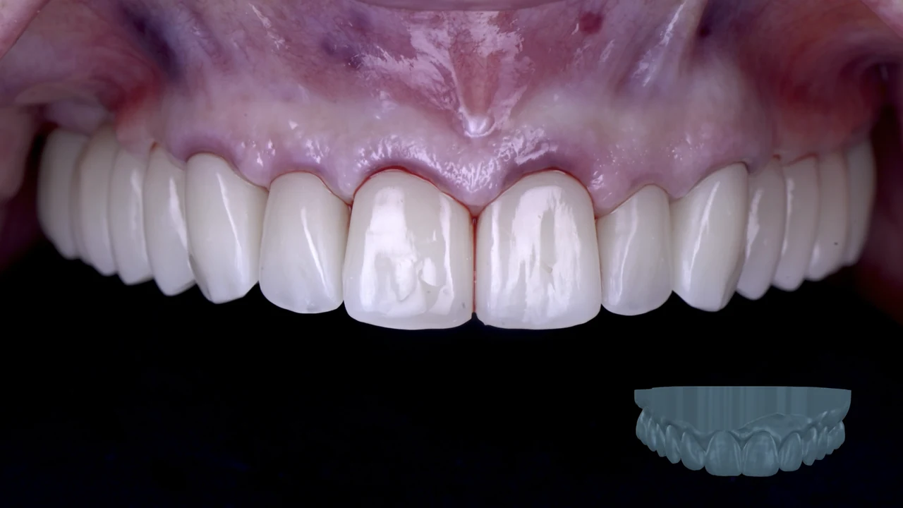 Complet fixe sur implants : provisoire posé le jour de la chirurgie