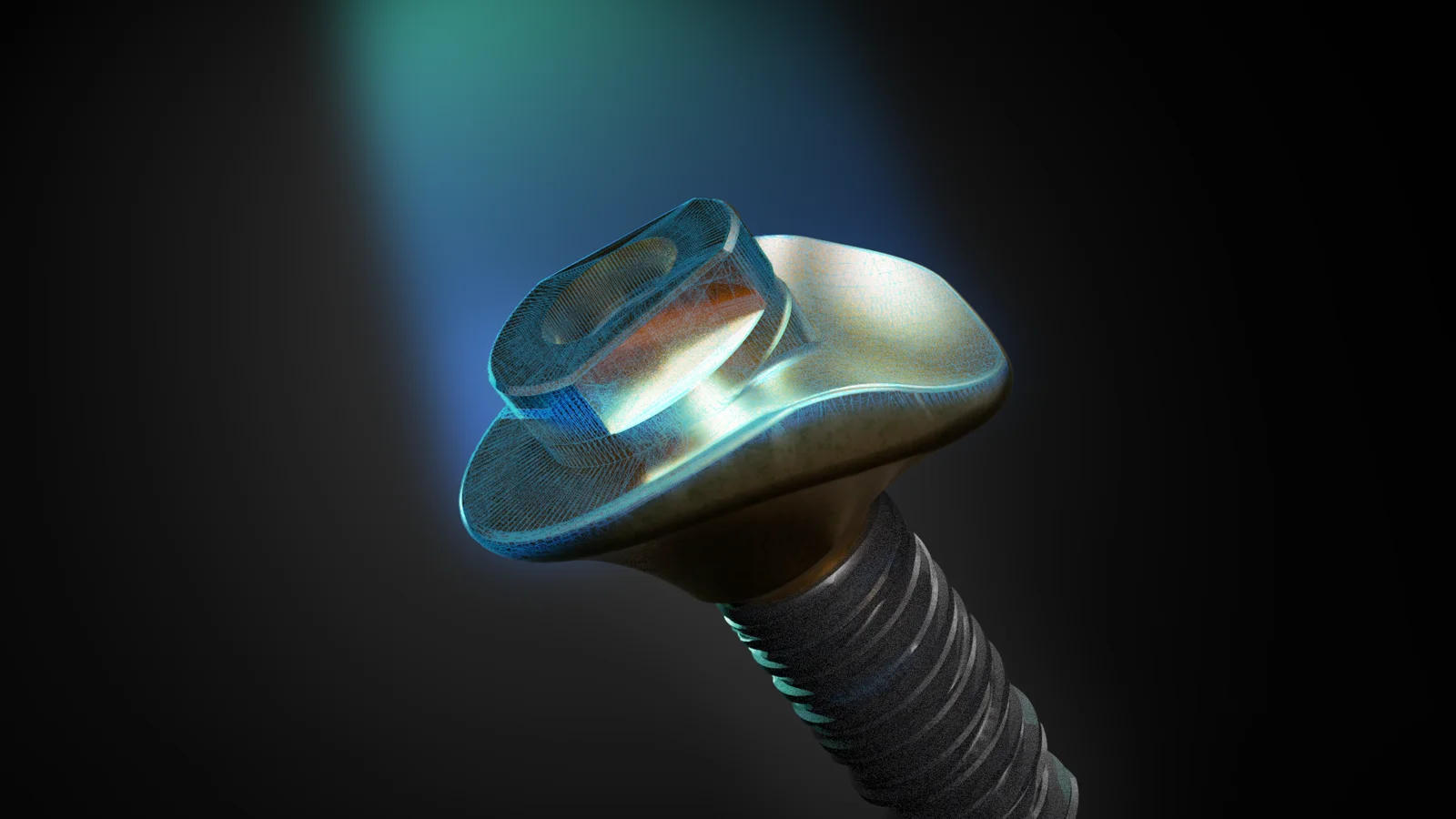 Visuel 3D d’un pilier de cicatrisation SSA sur implant